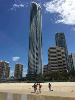 Soul (building) and a beach at Surfers Paradise, Queensland