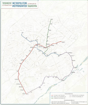 Tashkent Metro Map as of April 2023