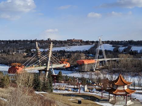 Tawatinâ Bridge under construction in Edmonton, April 2020