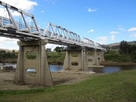 Tharwa Bridge, looking north east from Tharwa across the Murrumbidgee River