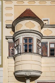 Bay window of the town hall of , Burgenland, Austria