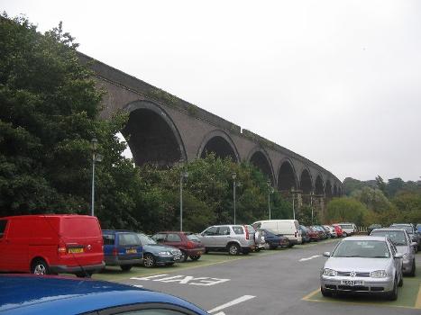 Truro viaduct : The viaduct at Truro overshadows the upper deck of the appropriately named Viaduct multi-storey carpark