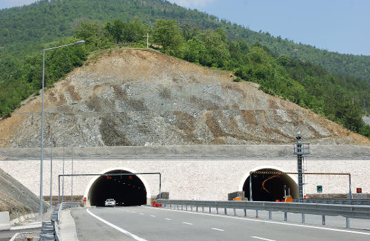 Thirra-Kalimash Tunnel in Northern Albania. Tunnel entrance in Thirra