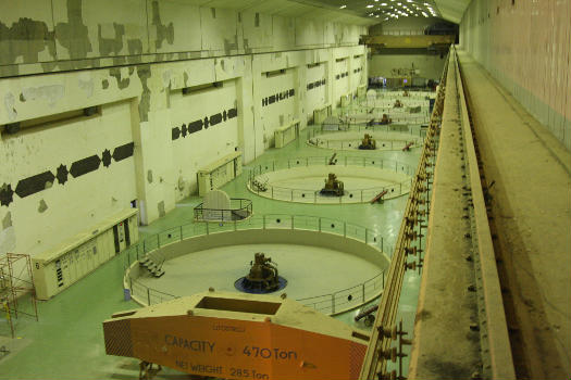 Overview of the turbine room inside the Haditha Dam, at Haditha, Iraq, Nov. 17, 2008.