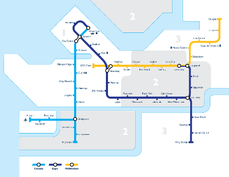 Map of Metro Vancouver's Skytrain Network by Paul Wittal