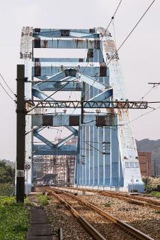 View along the tracks to rusty Badu Bridge
