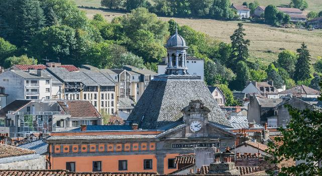 View of the city hall of Aurillac, Cantal, France