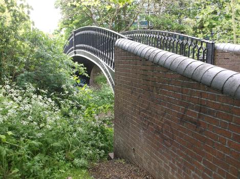 Vignoles Bridge, a small footbridge across the River Sherbourne in Spon End, Coventry—a scheduled ancient monument