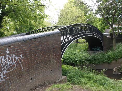 Vignoles Bridge, a small footbridge across the River Sherbourne in Spon End, Coventry—a scheduled ancient monument