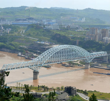 The Wanzhou Yangtze River Railway Bridge over the Yangtze River in Wanzhou, Chongqing, China