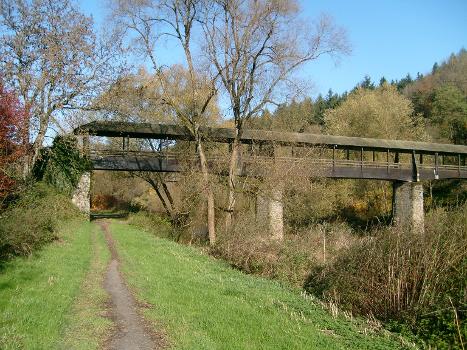 The foot bridge across the Sure in Weilerbach (Luxembourg)
