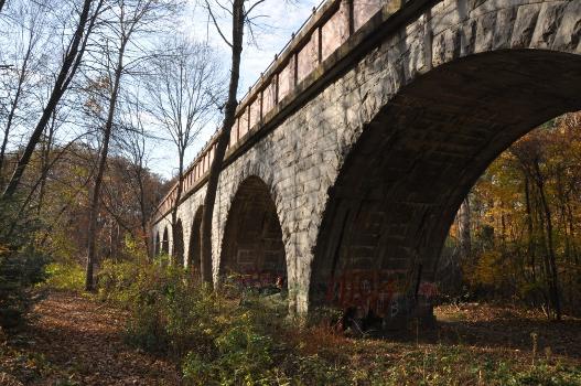 The "Waban Arches", a bridge carrying the Sudbury Aqueduct over Waban Brook in Wellesley, Massachusetts