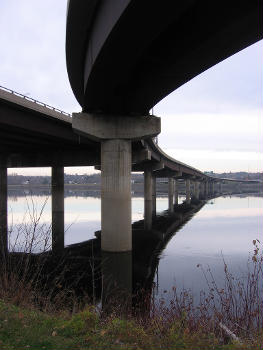 View of the underside of Westmorland Street Bridge across the Saint John River, Fredericton, New Brunswick