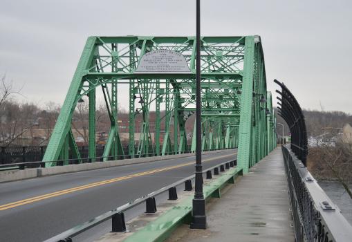 Willimansett Bridge, seen from the west side of the Connecticut River in Holyoke, Massachusetts