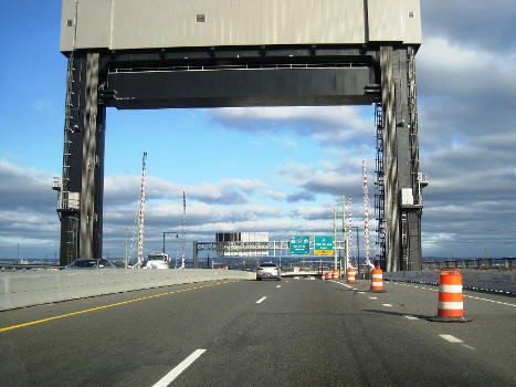 Photo showing the center of the new connecting and , . Photo taken along westbound .