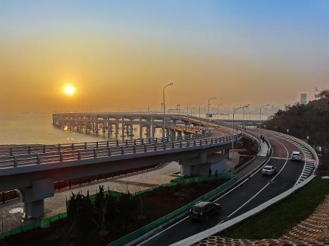 Xinghai Bay Bridge, Dalian, Liaoning, China.