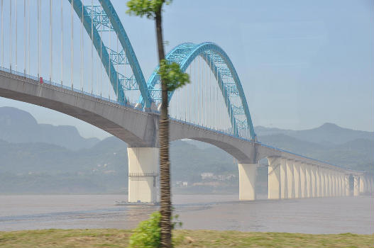 The Yichang-Wanzhou (or Yiwan) Railway Yangtze River Bridge in Yichang, Hubei province, China