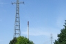 High-voltage pylons of the Duisburg-Rheinhausen Crossing