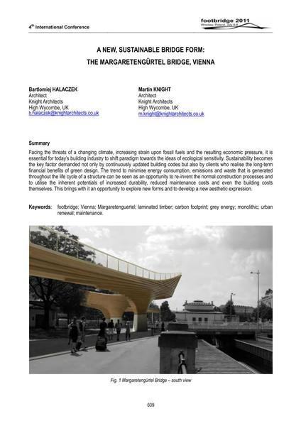 A New, Sustainable Bridge Form: the Margaretengürtel Bridge, Vienna