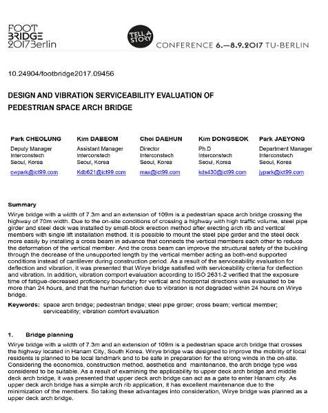 Design and Vibration Serviceability Evaluation of Pedestrian Space Arch Bridge
