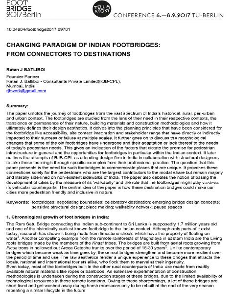  Changing Paradigm of Indian Footbridges: From Connectors to Destinations