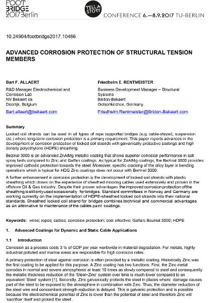  Advanced Corrosion Protection of Structural Tension Members