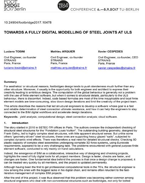  Towards a Fully Digital Modelling of Steel Joints at ULS
