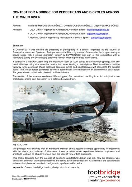  Contest for a Bridge for Pedestrians and Bicycles across the River Minho