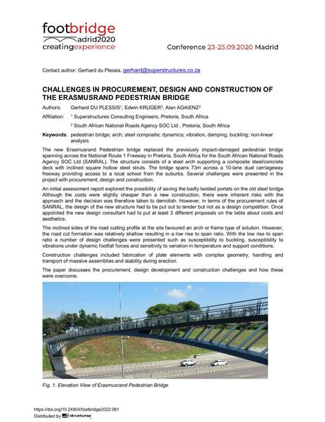  Challenges in Procurement, Design and Construction of the Erasmusrand Pedestrian Bridge