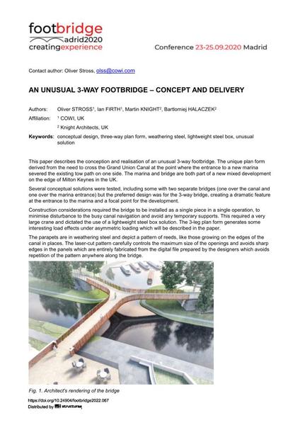 An Unusual 3-way Footbridge – Concept and Delivery