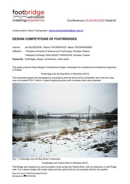  Design Competitions of Footbridges