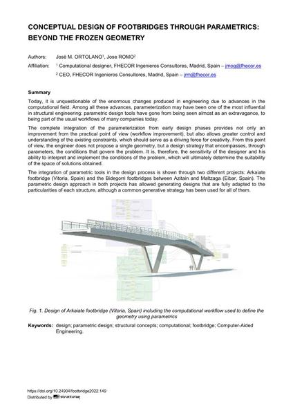  Conceptual Design of Footbridges Through Parametrics: Beyond the Frozen Geometry