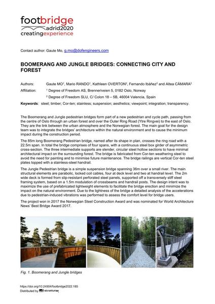  Boomerang and Jungle Bridges: Connecting City and Forest