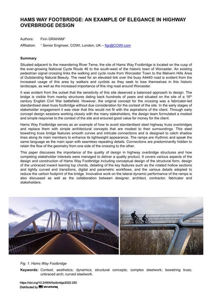  Hams Way Footbridge: Case Study of a Modern and Sustainable Pedestrian and Cycle Overbridge