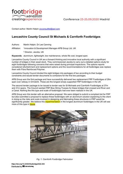  Lancashire County Council St Michaels and Carnforth Footbridges - United Kingdom