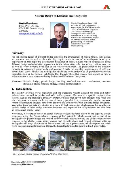  Seismic Design of Elevated Traffic Systems