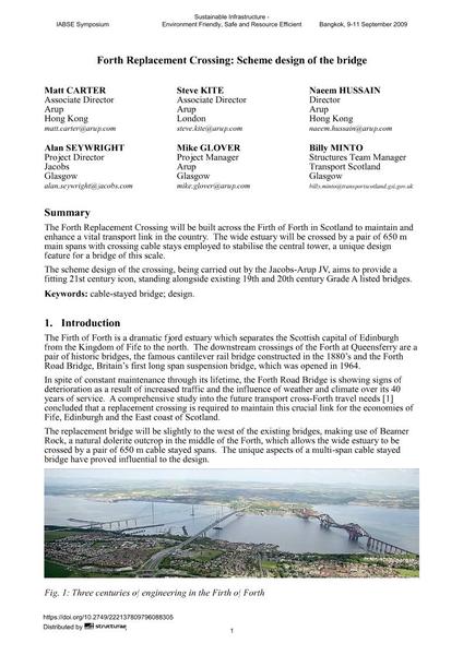  Forth Replacement Crossing: Scheme design of the bridge