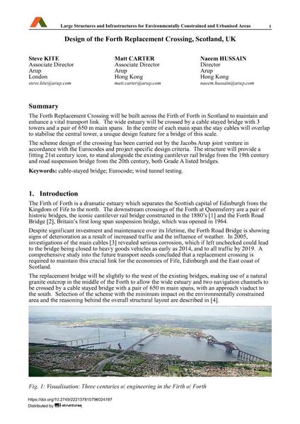  Design of the Forth Replacement Crossing, Scotland, UK