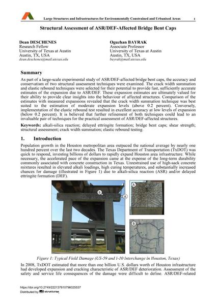  Structural Assessment of ASR/DEF-Affected Bridge Bent Caps