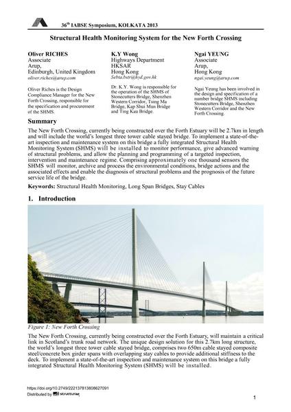  Structural Health Monitoring System for the New Forth Crossing