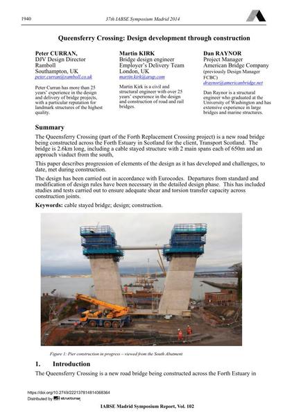  Queensferry Crossing: Design development through construction