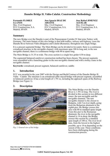  Danube Bridge II. Vidin-Calafat. Construction Methodology