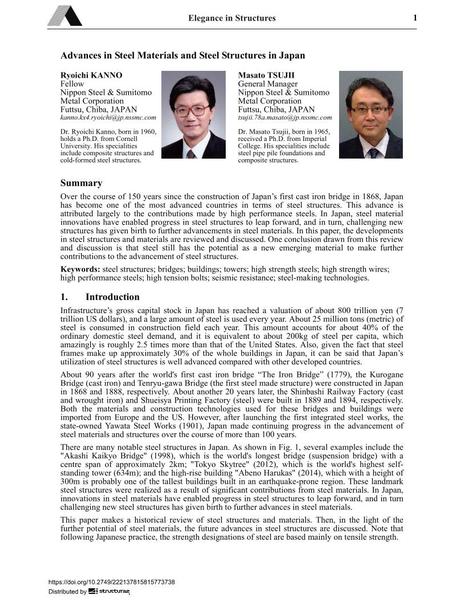  Advances in Steel Materials and Steel Structures in Japan