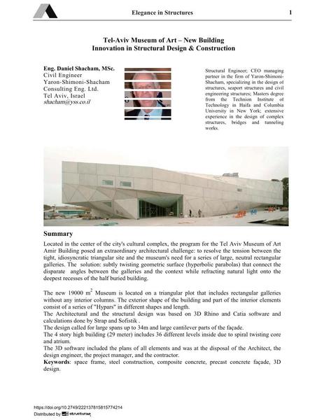  Tel-Aviv Museum of Art - New Building Innovation in Structural Design & Construction
