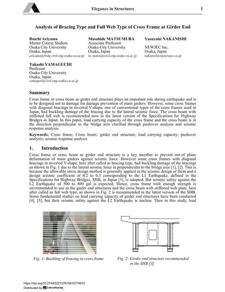  Analysis of Bracing Type and Full Web Type of Cross Frame at Girder End