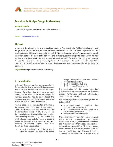  Sustainable Bridge Design in Germany