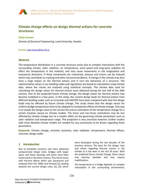  Climate change effects on design thermal actions for concrete structures