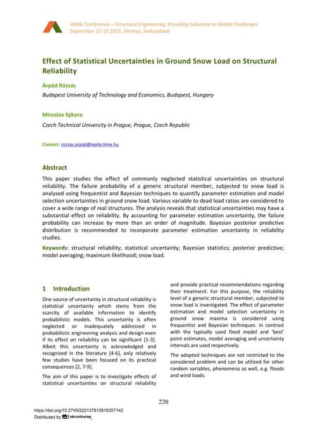  Effect of Statistical Uncertainties in Ground Snow Load on Structural Reliability