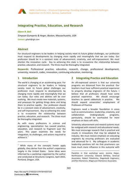  Integrating Practice, Education, and Research