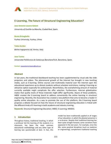  E-Learning, The future of Structural Engineering Education?